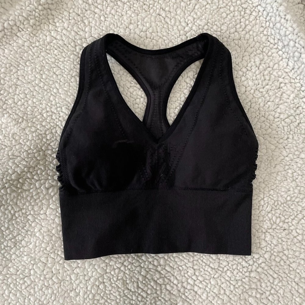 Pink Sports Bra - Black - XS - cutouts designs - excellent like new condition -